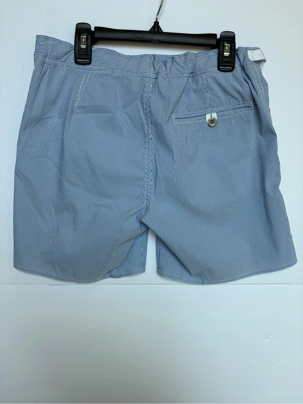 Parke & Ronen Men’s Blue White Stripe Swim Trunks Size 28 USA Made